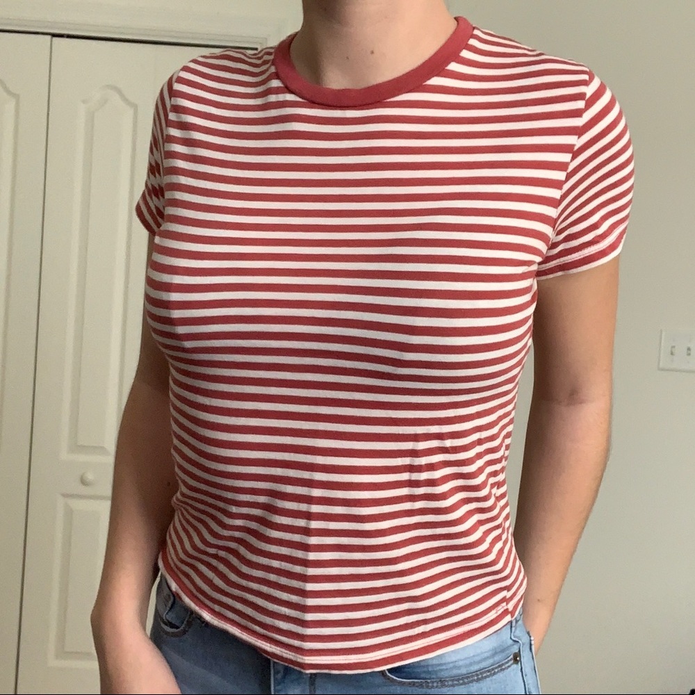 Brandy Melville Striped Cropped Tee